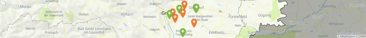 Kartenansicht für Apotheken-Notdienste in der Nähe von Nestelbach bei Graz (Graz-Umgebung, Steiermark)